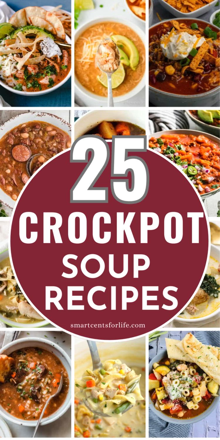 This contains: images of crockpot soup recipes