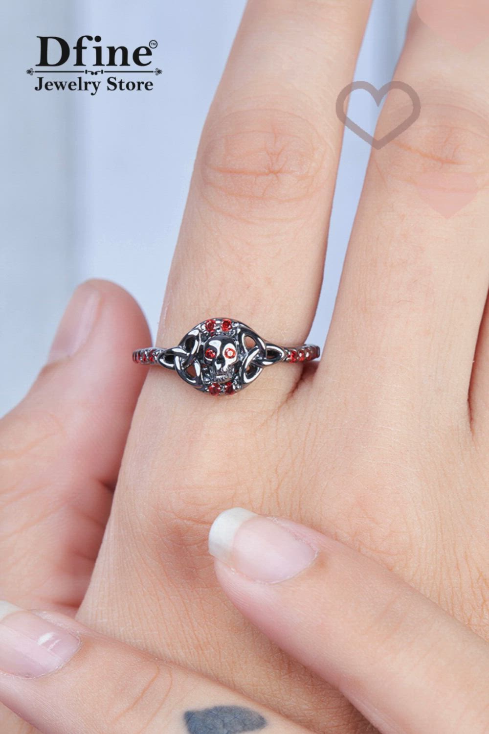 This contains: skull rings, sterling silver rings, engagement rings, gemstone rings, skull jewelry, women's jewelry, silver jewelry, valentine gifts, vintage engagement rings