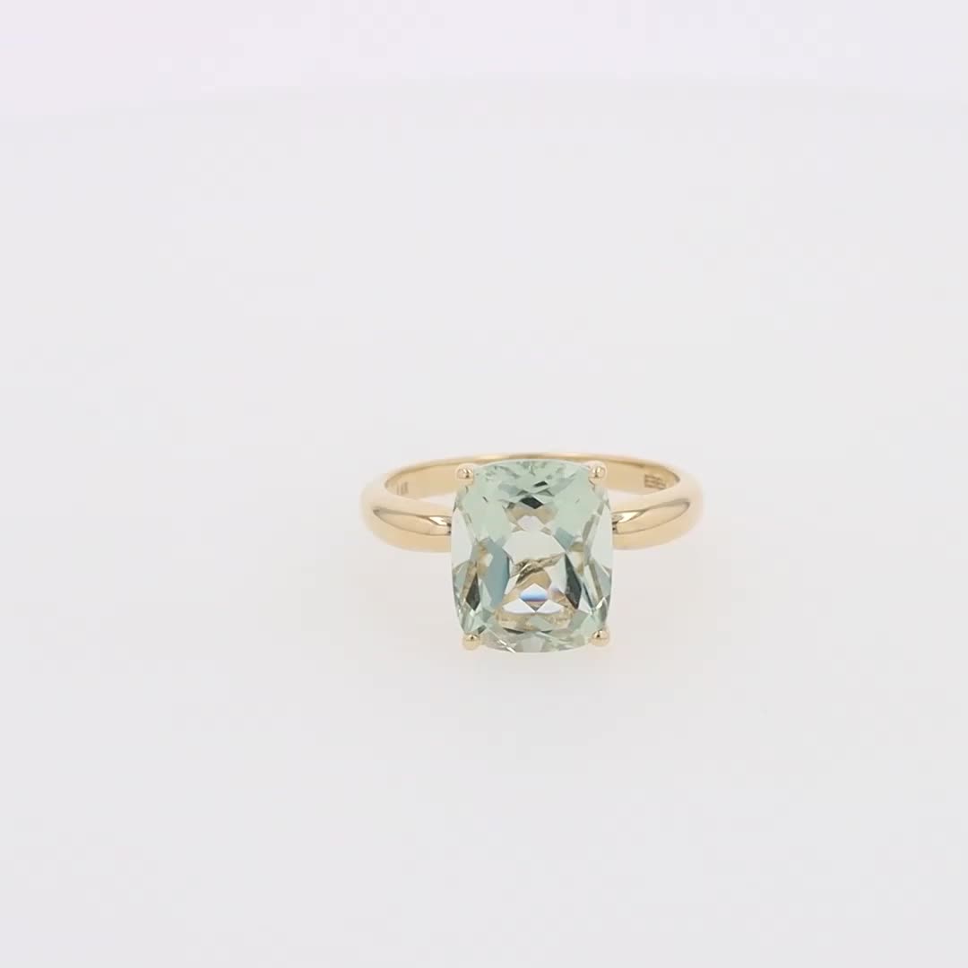 Effy 14K Yellow Gold Green Amethyst Ring, 3.95 TCW