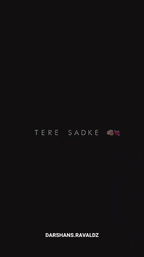 This may contain: there is a black background with the words tere sadke in red on it