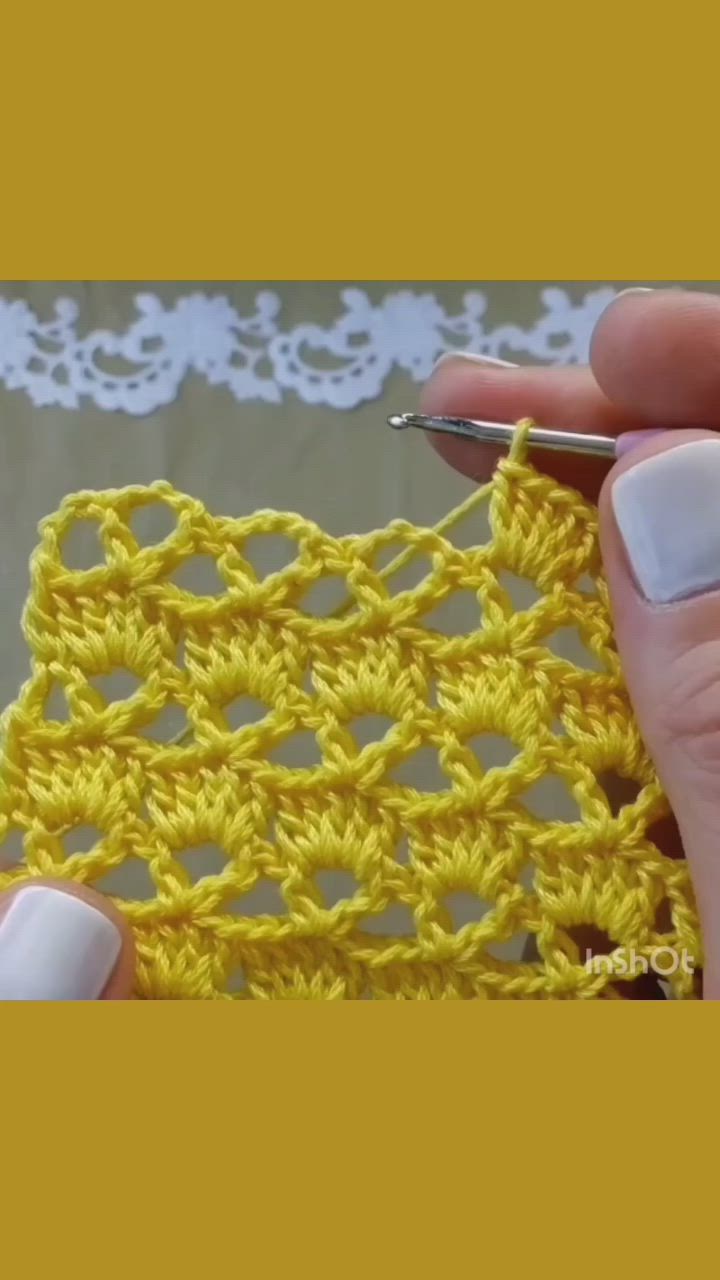 This may contain: the crochet stitch is being worked on