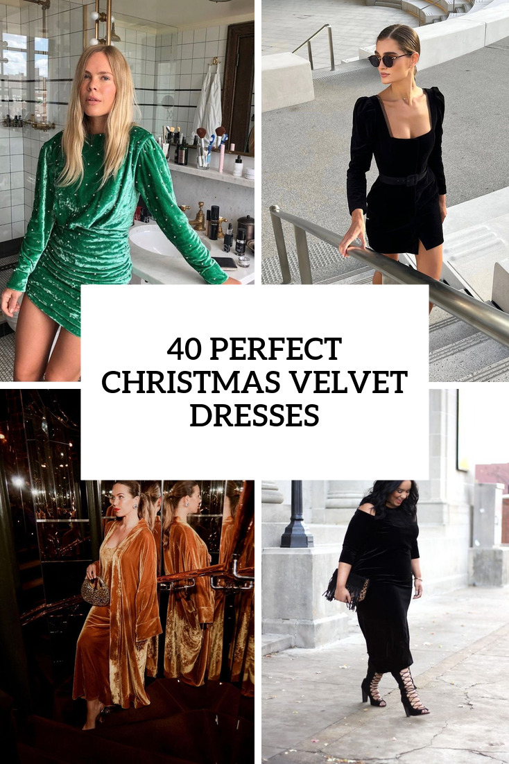 40 Perfect Christmas Velvet Dress Outfits