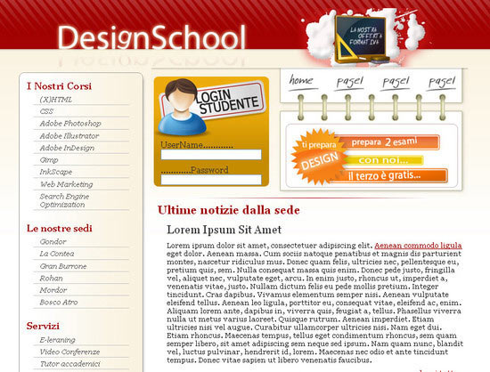 DesignSchool Coded, Free CSS Template With PSD to HTML Tutorial