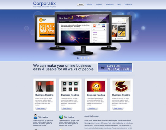 Convert Business PSD template to HTML/CSS tutorial