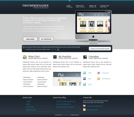 Convert 1stDelicious Portfolio Layout From PSD to HTML