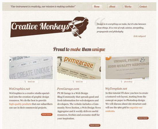 Create a lovely textured web design from Photoshop to HTML/CSS