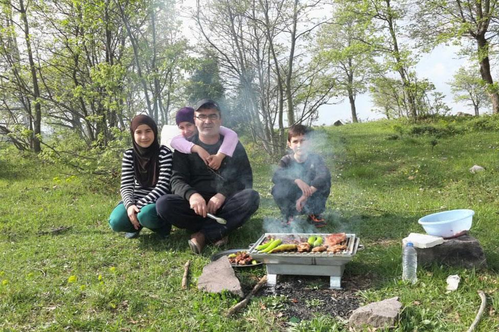 The Israpilov family, before Ruslan Israpilov's death