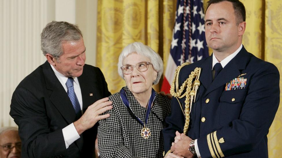 Harper Lee with George Bush