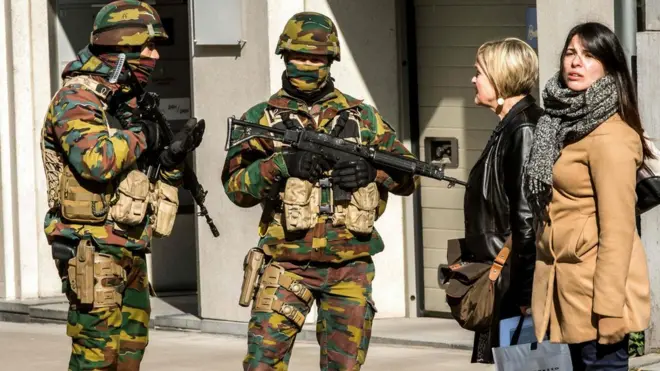 Soldiers have been visible in major Belgian cities for some months