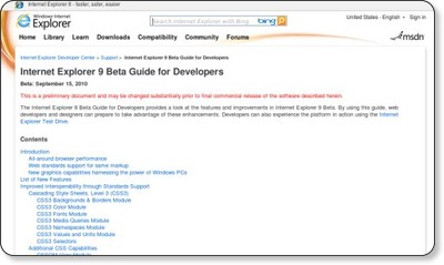 Internet Explorer 9 Beta Guide for Developers via kwout