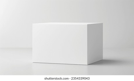 White box 3d mockup on the white background.