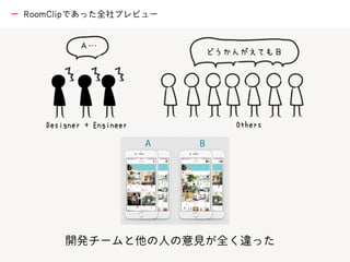 ー RoomClipであった全社プレビュー
開発チームと他の人の意見が全く違った
 