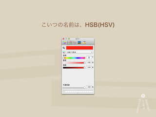 こいつの名前は、HSB(HSV)
 