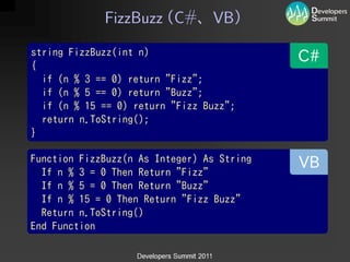 FizzBuzz C# VB
 