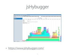 純正ウェブインスペクタ事情
‣ iOS6からSafariのウェブインスペクタ利用可能
‣ Android4.4からChromeのインスペクタが利用可能に
‣ weinreとjsHybugerはこれらが使えない時に利用
39
 