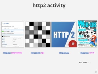 3
#http2study #wdpress vol.75#http2go (deprecated)
and more...
#mozaicfm ep2
http2 activity
 