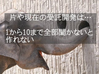 片や現在の受託開発は…

1から10まで全部聞かないと
作れない
 