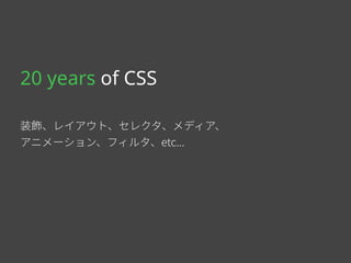 20 years of CSS 
鄲귅ծٖ؎،ؐزծإؙٖةծًر؍،ծ 
،صً٦ءّٝծؿ؍ٕةծFUD 
 