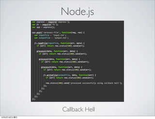 Node.js
Callback Hell
 