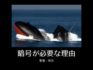 暗号が必要な理由
軍事・外交
 