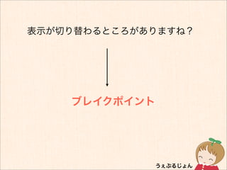 表示が切り替わるところがありますね？




    ブレイクポイント
 