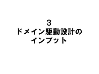 ３
ドメイン駆動設計の
インプット
 