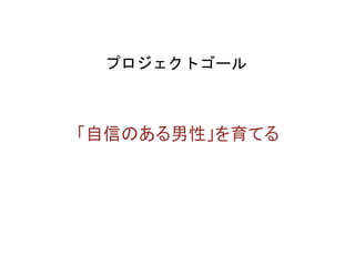 プロジェクトゴール
「自信のある男性」を育てる
 