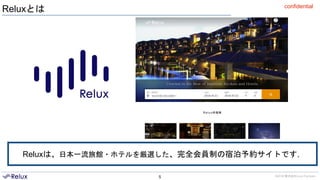 ©2016 株式会社Loco Partners
confidential
Reluxとは
5
Reluxは、日本一流旅館・ホテルを厳選した、完全会員制の宿泊予約サイトです。
 