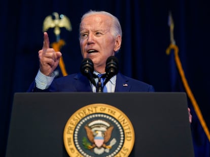 El presidente de Estados Unidos, Joe Biden, el sábado, en un acto electoral en Columbia, en el Estado de Carolina del Sur.