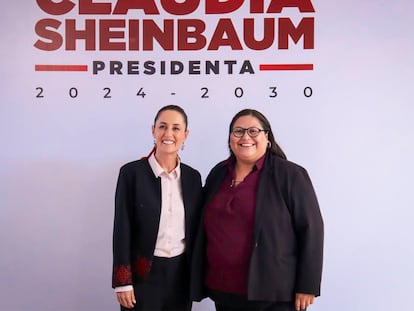 Claudia Sheinbaum y Citlalli Hernández, este lunes en Ciudad de México.