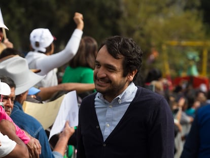 Andrés Manuel López Beltrán en un encuentro con simpatizantes de Morena en Ciudad de México, en una fotografía de archivo.