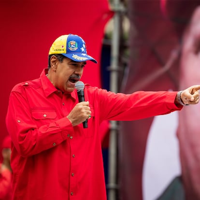 Nicolás Maduro durante un mítin, en Caracas.