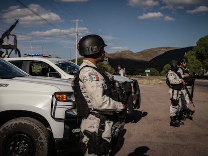 Elementos de la Guardia Nacional realizan un operativo en el municipio de Villanueva, en Zacatecas, en septiembre de 2023.