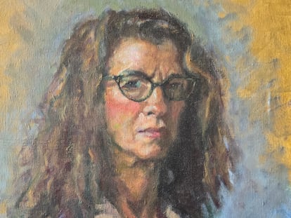 Jane Rosenberg, autorretrato al óleo (realizado durante la pandemia).