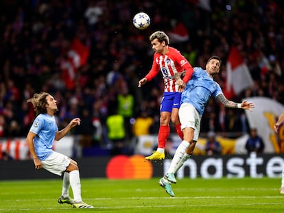 Acción durante el Atlético de Madrid - Lazio de este miércoles.