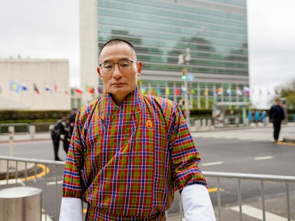 Tshering Tobgay, primer ministro de Bután, frente a la Organización de las Naciones Unidas en la ciudad de Nueva York el pasado 25 de septiembre.