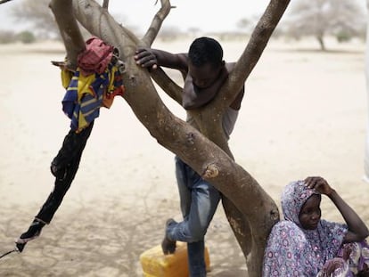 Nigerianos que huyeron de Boko Haram, en un campamento en Chad.