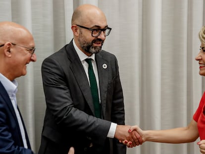 Luis Pedro Marco de la Peña, nuevo presidente de Adif, en 2022 con Raquel Sánchez, entonces ministra de Transportes.