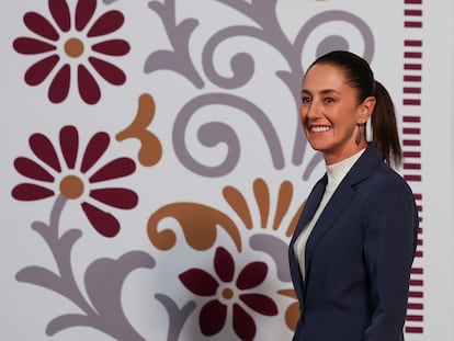 Claudia Sheinbaum presidenta de México durante su primera conferencia de prensa en Palacio Nacional, en la Ciudad de México, el 2 de octubre de 2024.