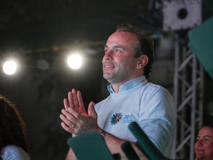 Alejandro Éder, alcalde de Cali, durante la presentación de la COP16, el 7 de marzo.