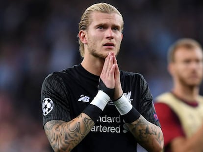 Loris Karius durante la final de la Champions League contra el Real Madrid.