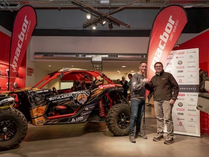 Gerard Farrés en la presentación de su participación en el Dakar 2024, en una foto cedida por la organización