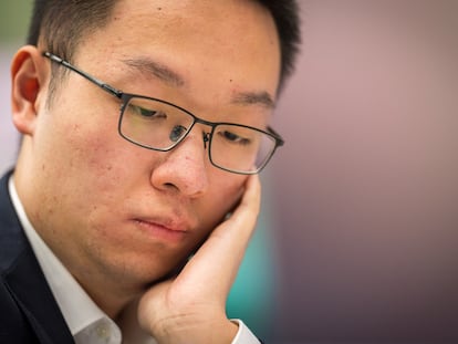 Yi Wei, durante una de las partidas del torneo de Wijk aan Zee