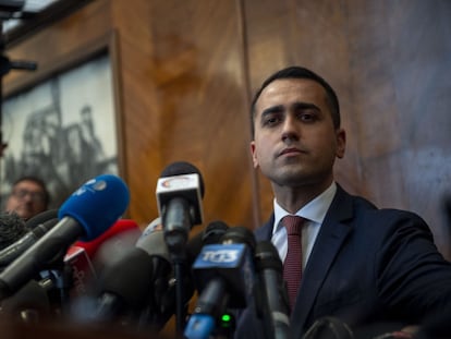 El vicepresidente del Gobierno italiano y líder del Movimiento 5 Estrellas (M5S), Luigi Di Maio, tras los resultados de las elecciones europeas de 2019.