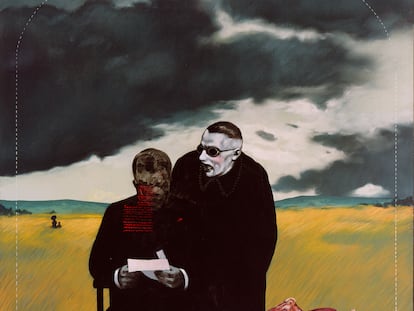 'Escena IV' (1987), de Javier Campos Cabello. Técnica mixta sobre tela.