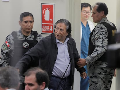 El expresidente peruano Alejandro Toledo, tras la audiencia.