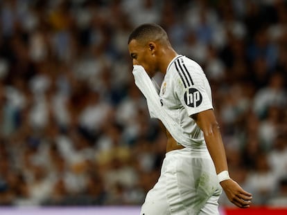 Kylian Mbappé, durante el partido contra el Villarreal el 5 de octubre en el que fue titular.