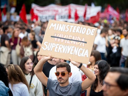 Un momento de la manifestación del domingo en Madrid.