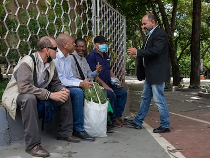 Un grupo de colombianos de la Asociación de Colombianos en Venezuela, el 31 de agosto de 2022, en Caracas (Venezuela).