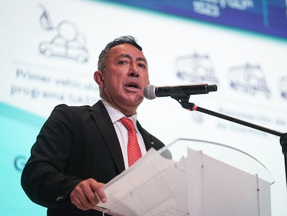 Ricardo Roa presidente de Ecopetrol, en la Cumbre Internacional de Sostenibilidad e Innovación Ambiental, en Bogotá, Colombia, el 23 de agosto de 2023.